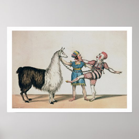 Poster Grimaldi et l'Alpaca, dans le Pantomime populaire (Devant)