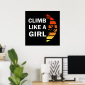 Poster Grimpe comme une fille femme d'escalade (Bureau à domicile)
