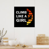 Poster Grimpe comme une fille femme d'escalade (Cuisine)