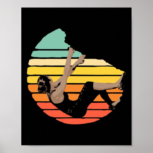 Poster Grimpe Comme Une Fille Grimpeur D'escalade Bloc (Devant)