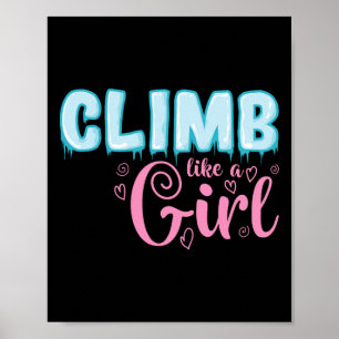 Poster Grimpe comme une fille Sports extrêmes Escalade de