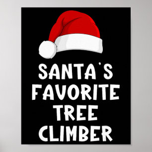 Poster Grimpeur d'arbre préféré du Père Noël de Noël Drôl