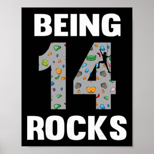 Poster grimpeur de 14 ans anniversaire 14ème grimpeur Bei