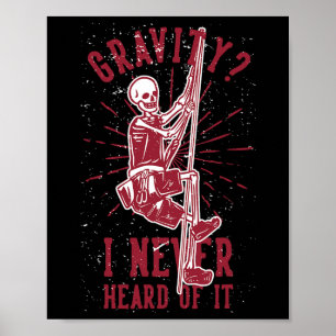 Poster Grimpeur de gravité drôle extérieur montagne roche