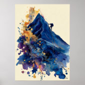 Poster Grimpeur de roche à encre fluide abstraite – Mouve (Devant)