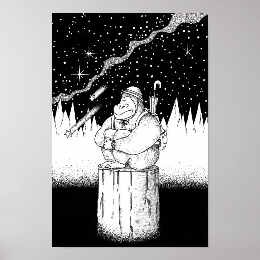 Poster Grimpeur par une nuit étoilée. (Devant)