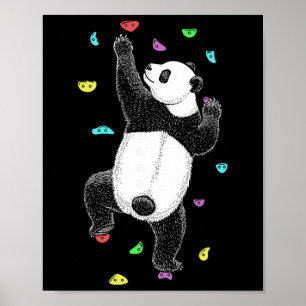 Poster Grimpeur sur mur intérieur Panda drôle