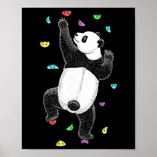 Poster Grimpeur sur mur intérieur Panda drôle (Devant)
