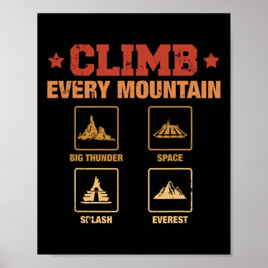 Poster Grimpez Chaque Montagne Big Thunder Space Splashs (Devant)