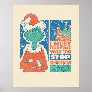 Poster Grinch Arrêtez Noël Graphique Vintage