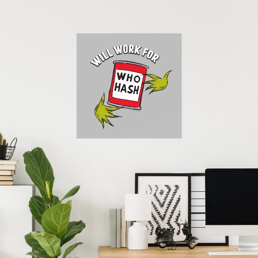 Poster Grinch classique | Fonctionnera pour le devis de h (Bureau à domicile)