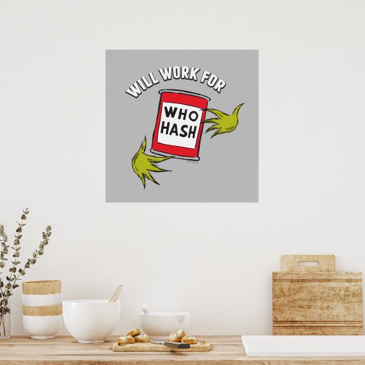 Poster Grinch classique | Fonctionnera pour le devis de h (Cuisine)