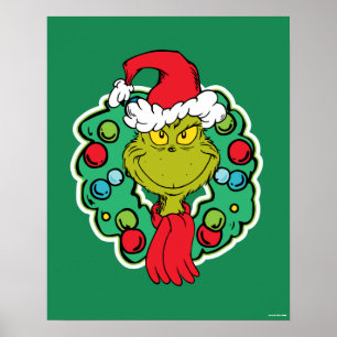 Poster Grinch Couronne de Noël