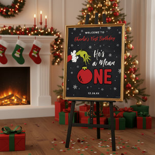 Poster Grinch Il est méchant Anniversaire 1 an