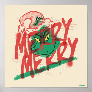 Poster Grinch Joyeux Grunge Graphique