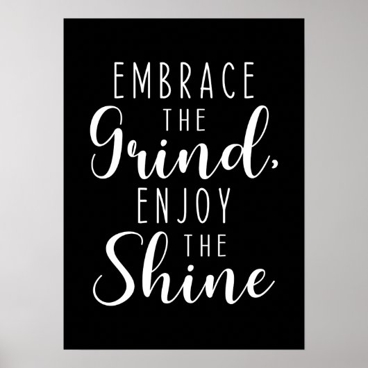 Poster Grind and Shine, Gym, Hustle, Succès, Inspirer (Devant)