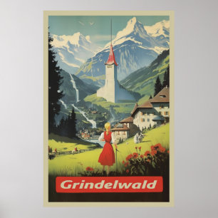 Poster Grindelwald, Suisse