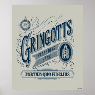 Poster GRINGOTTS Assistant Banque Vintage Graphique