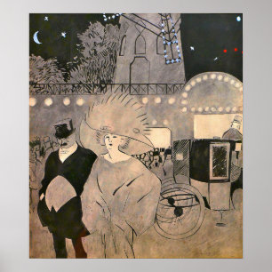 Poster Gris - À l'extérieur du café