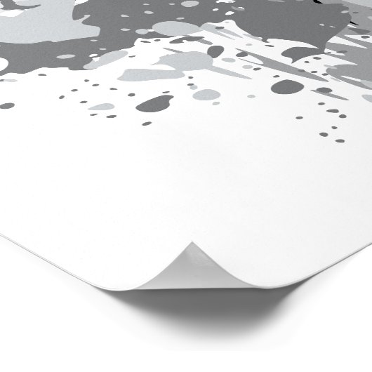 Poster Gris Abstrait, blanc, noir (Coin)