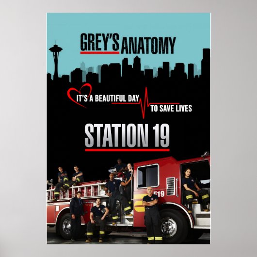 Poster Gris Anatomie et Station 19 (Devant)