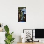 Poster Gris - As de trèfle et quatre de carreau (Bureau à domicile)
