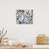 Poster Gris - Aux Races De Longchamps (Cuisine)