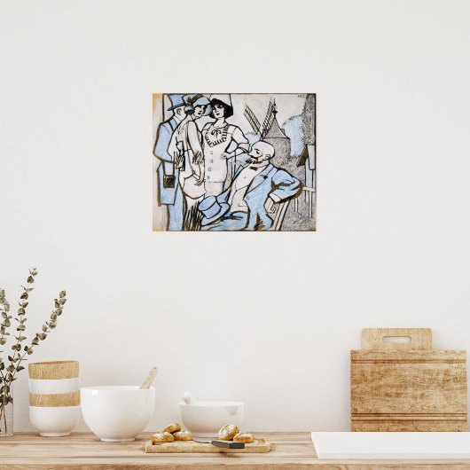 Poster Gris - Aux Races De Longchamps (Cuisine)