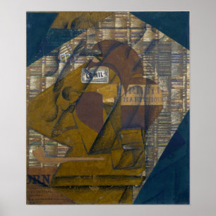 Poster Gris - Bouteille De Rhum Et Journal