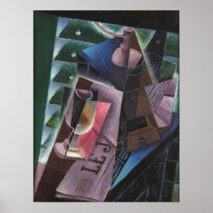 Poster Gris - Broyeur Et Verre De Café 1915
