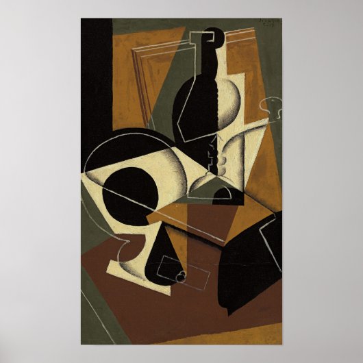 Poster Gris - Café Et Bouteille (Devant)