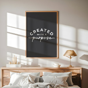 Poster Gris Charbon Élégant Citation Chrétienne
