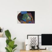 Poster Gris - Damier Et Cartes À Jouer (Bureau à domicile)