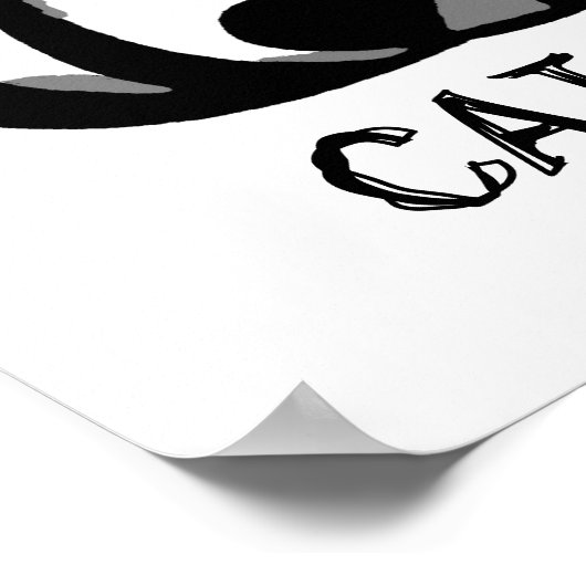 Poster Gris de chat et noir (Coin)