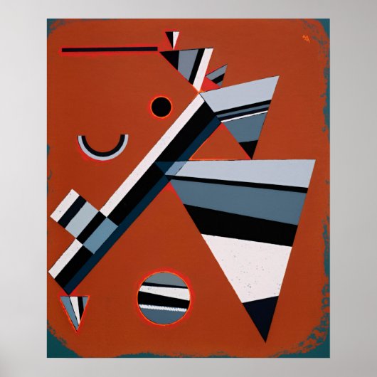 Poster Gris de Kandinsky Peinture Abstraite Art moderne (Devant)