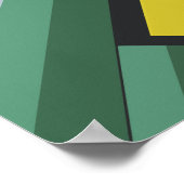 Poster Gris diagonaux modernes en vert, jaune et gris (Coin)