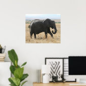 Poster gris éléphant (Bureau à domicile)