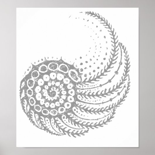 Poster Gris en spirale organique (Devant)