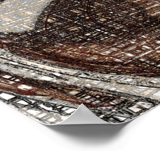 Poster Gris et art Abstrait Brown (Coin)