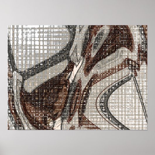 Poster Gris et art Abstrait Brown (Devant)