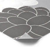 Poster Gris et blanc Floral Nursering Wall Imprimer (Coin)