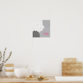 Poster Gris et blanc Floral Nursering Wall Imprimer (Cuisine)