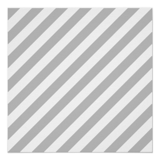 Poster Gris et blanc Motif diagonale (Devant)