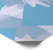 Poster Gris et bleu Mid Century Floral moderne (Coin)