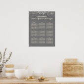 Poster Gris et Gold Baby's Breath Mariage Seating Chart (Cuisine)