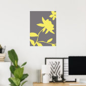 Poster Gris et jaune (Bureau à domicile)