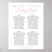 Poster Gris et rose Simple Mariage de 4 tables (Devant)