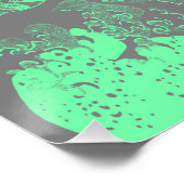 Poster Gris et Vert de la Grande Vague (Coin)