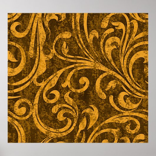 Poster Gris floral, texture transparente haute résolution (Devant)