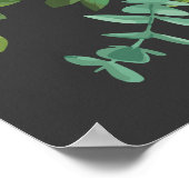 Poster Gris foncé Pêche Mariage Floral moderne (Coin)